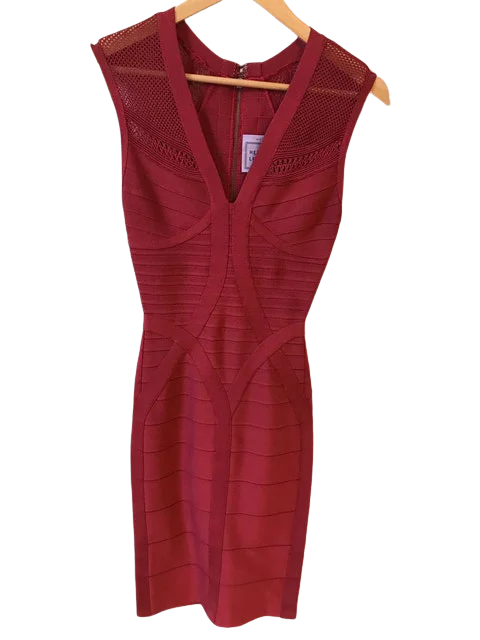 Red Fabric Hervé Léger Dress