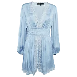 Blue Satin Maje Dress