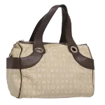 Beige Canvas Bvlgari Handbag