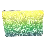 Green Fabric Dior Cosmetic Pouch