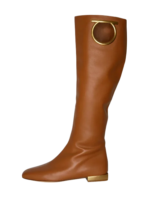 Brown Leather Salvatore Ferragamo Boots