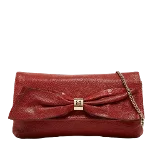 Red Leather Carolina Herrera Clutch