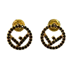 Gold Metal Fendi Earrings