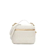 White Leather Dior Vanity Bag