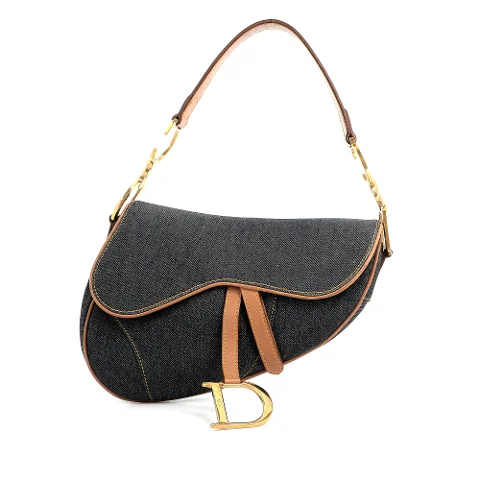 Brown Canvas Dior Saddle Bag