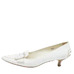 White Leather Tod's Heels