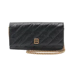 Black Leather Balenciaga Clutch