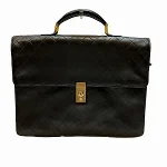 Black Leather Chanel Briefcase