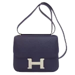 Navy Leather Hermès Crossbody Bag