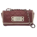 Burgundy Leather Chanel Flap Bag