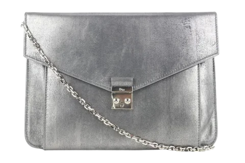 Silver Leather Dior Crossbody Bag