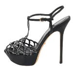 Black Satin Sergio Rossi Sandals