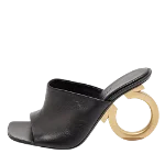 Black Leather Salvatore Ferragamo Sandals