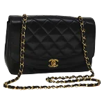 Black Leather Chanel Shoulder Bag