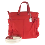 Red Canvas Coach Tote