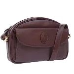 Burgundy Leather Cartier Shoulder Bag