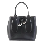 Black Leather Longchamp Tote