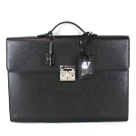 Black Leather Salvatore Ferragamo Briefcase