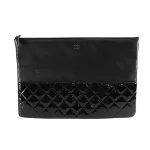 Black Leather Chanel Clutch