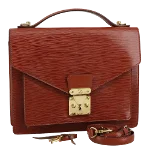 Brown Leather Louis Vuitton Monceau