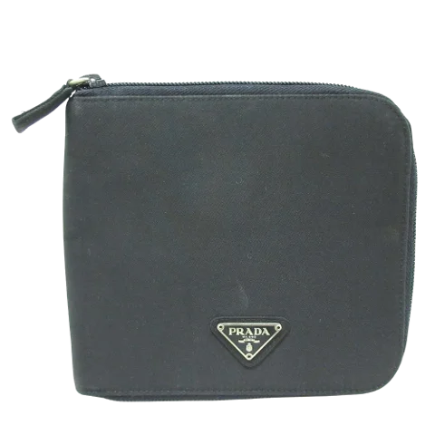 Black Fabric Prada Wallet