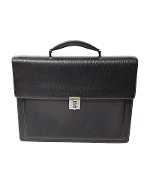 Black Leather Salvatore Ferragamo Briefcase