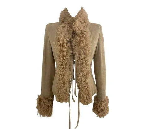 Beige Faux Fur Dolce & Gabbana Jacket