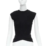 Black Cotton Chanel Vest