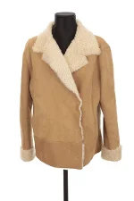 Brown Leather Ba&sh Coat