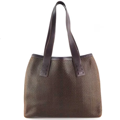 Brown Canvas Loewe Shoulder Bag