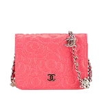 Pink Leather Chanel Wallet on Chain