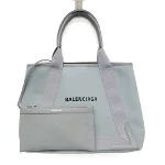 Grey Leather Balenciaga Cabas