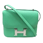 Green Leather Hermès Shoulder Bag