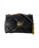 Black Leather Tory Burch Handbag