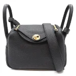 Black Leather Hermès Shoulder Bag