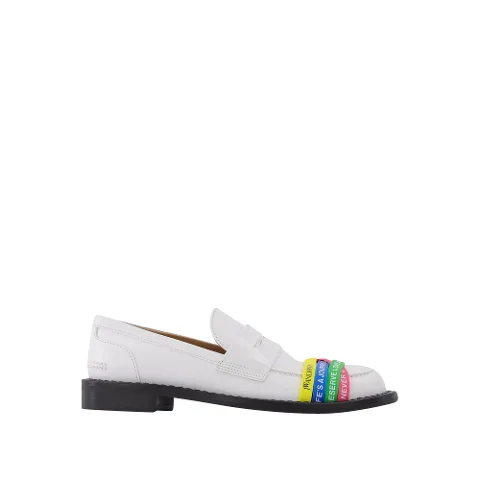 White Leather Jw Anderson Flats