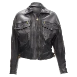 Black Leather Versace Jacket