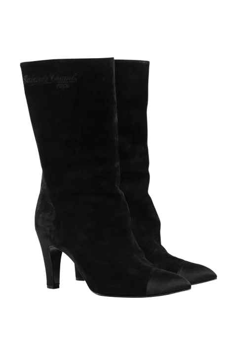 Black Suede Chanel Boots
