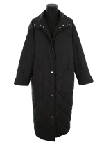 Black Polyester Stand Studio Coat