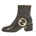 Black Leather Gucci Boots