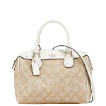 Beige Canvas Coach Handbag