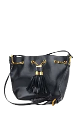 Black Leather Essentiel Antwerp Shoulder Bag