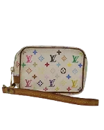 White Canvas Louis Vuitton Pouch