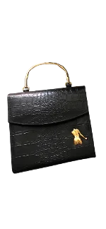 Black Leather Max Mara Handbag