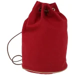 Red Canvas Hermès Shoulder Bag