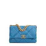 Blue Leather Chanel 19 Bag