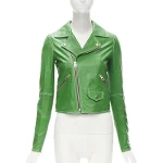Green Leather Loewe Jacket