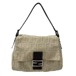 White Leather Fendi Baguette Mamma