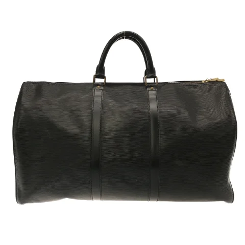Black Leather Louis Vuitton Keepall