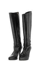 Black Leather Bally Boots